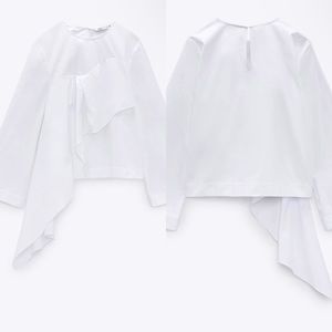 ASYMMETRIC POPLIN BLOUSE